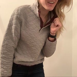 Two toned quilted pullover sweater